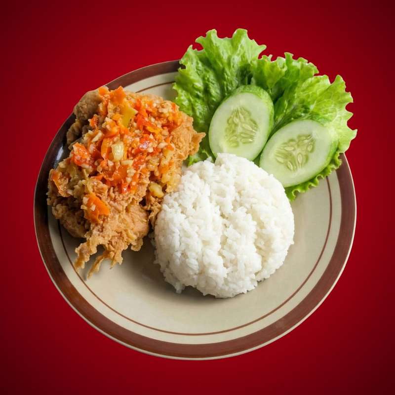 Ayam Goreng Tanpa Tulang + Sambal & Nasi
